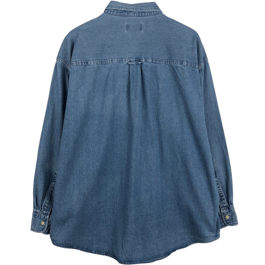 Ralph Lauren CHAPS Long Sleeve Button Down Denim Shirt Men's XL cotton blue type Vintage Second Hand