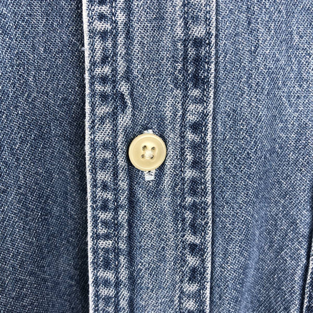 Ralph Lauren CHAPS Long Sleeve Button Down Denim Shirt Men's XL cotton blue type Vintage Second Hand