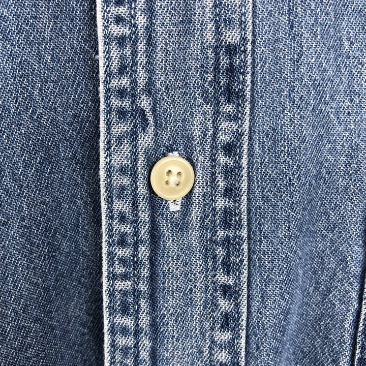 Ralph Lauren CHAPS Long Sleeve Button Down Denim Shirt Men's XL cotton blue type Vintage Second Hand