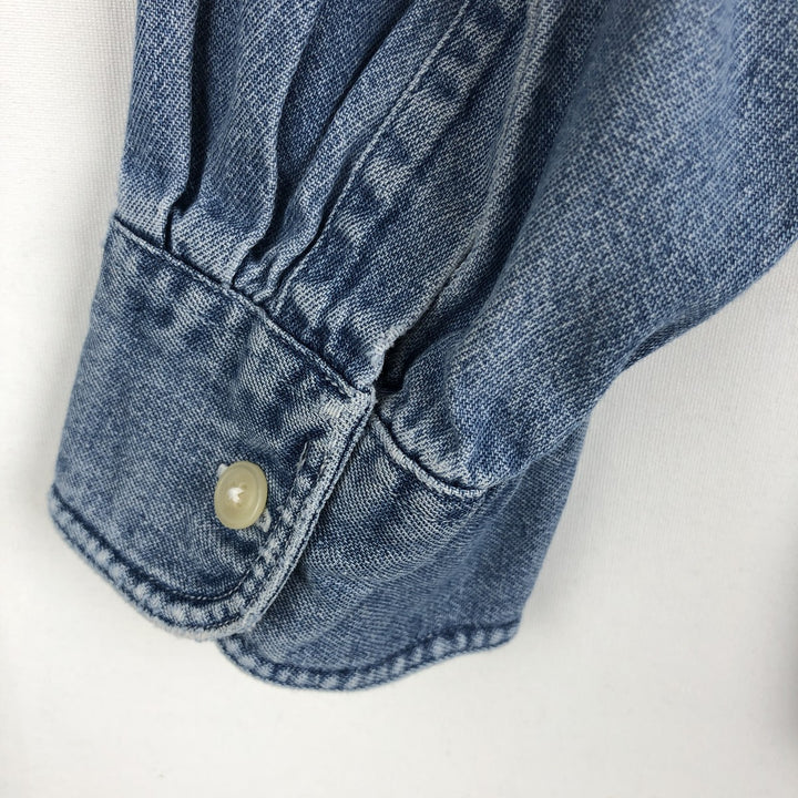 Ralph Lauren CHAPS Long Sleeve Button Down Denim Shirt Men's XL cotton blue type Vintage Second Hand