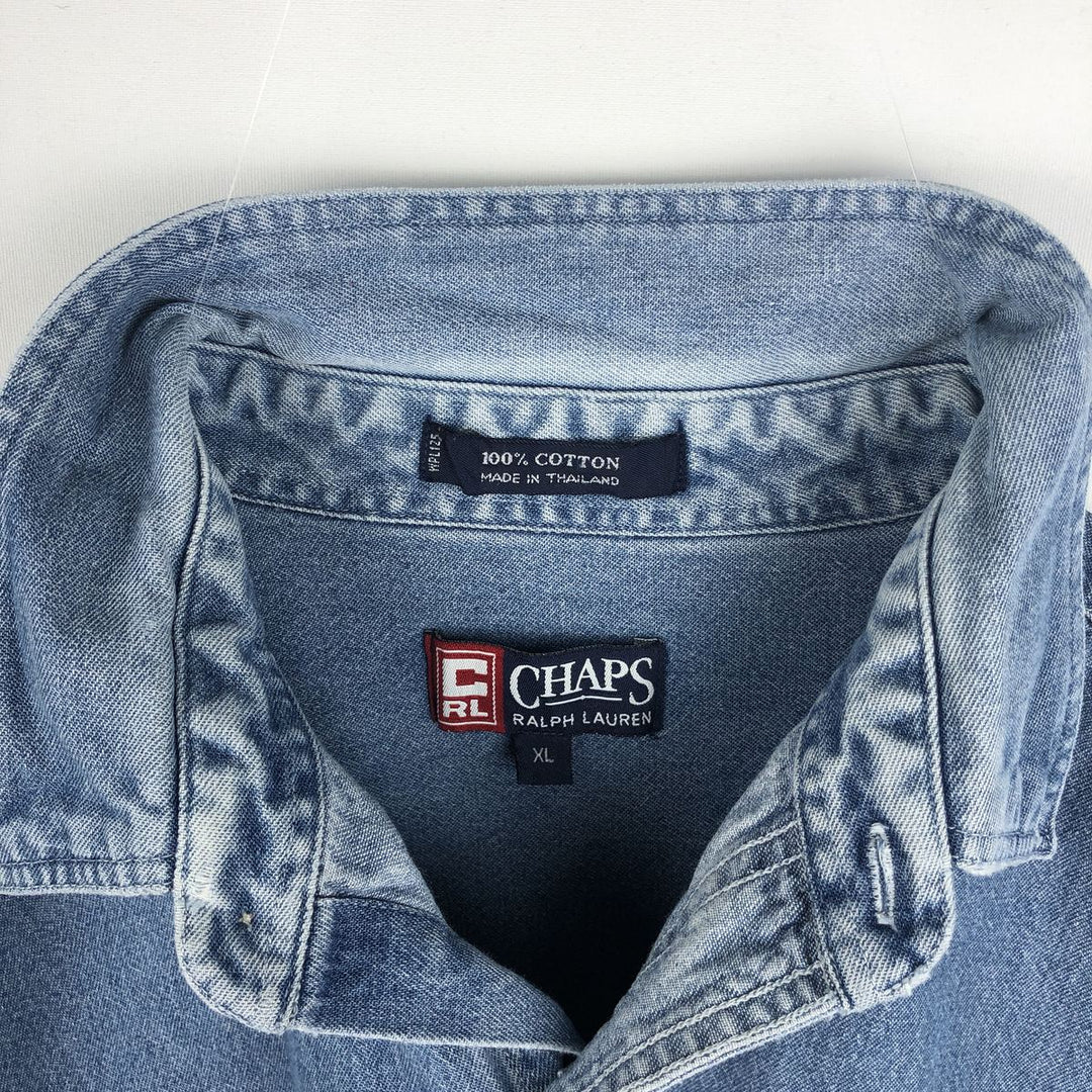 Ralph Lauren CHAPS Long Sleeve Button Down Denim Shirt Men's XL cotton blue type Vintage Second Hand