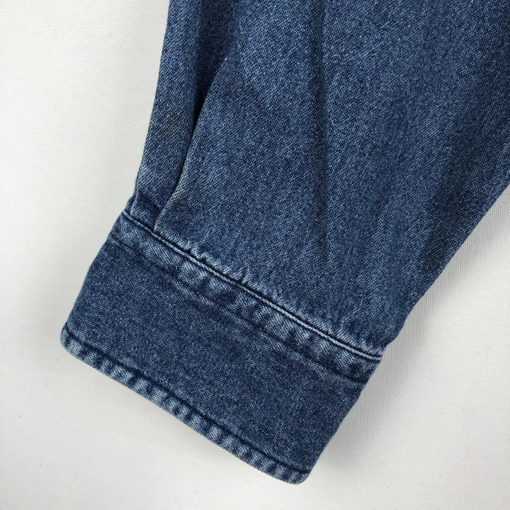 Ralph Lauren long sleeve button down denim shirt, men's XL size cotton blue type Vintage Second Hand