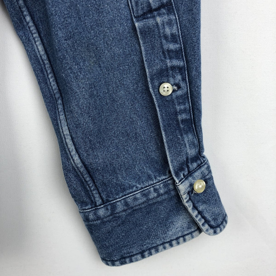 Ralph Lauren long sleeve button down denim shirt, men's XL size cotton blue type Vintage Second Hand