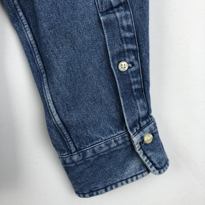 Ralph Lauren long sleeve button down denim shirt, men's XL size cotton blue type Vintage Second Hand