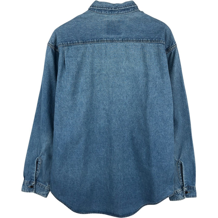 90'S Levi's Long Sleeve Denim Shirt, Men's Size L, Vintage cotton blue type Vintage Second Hand