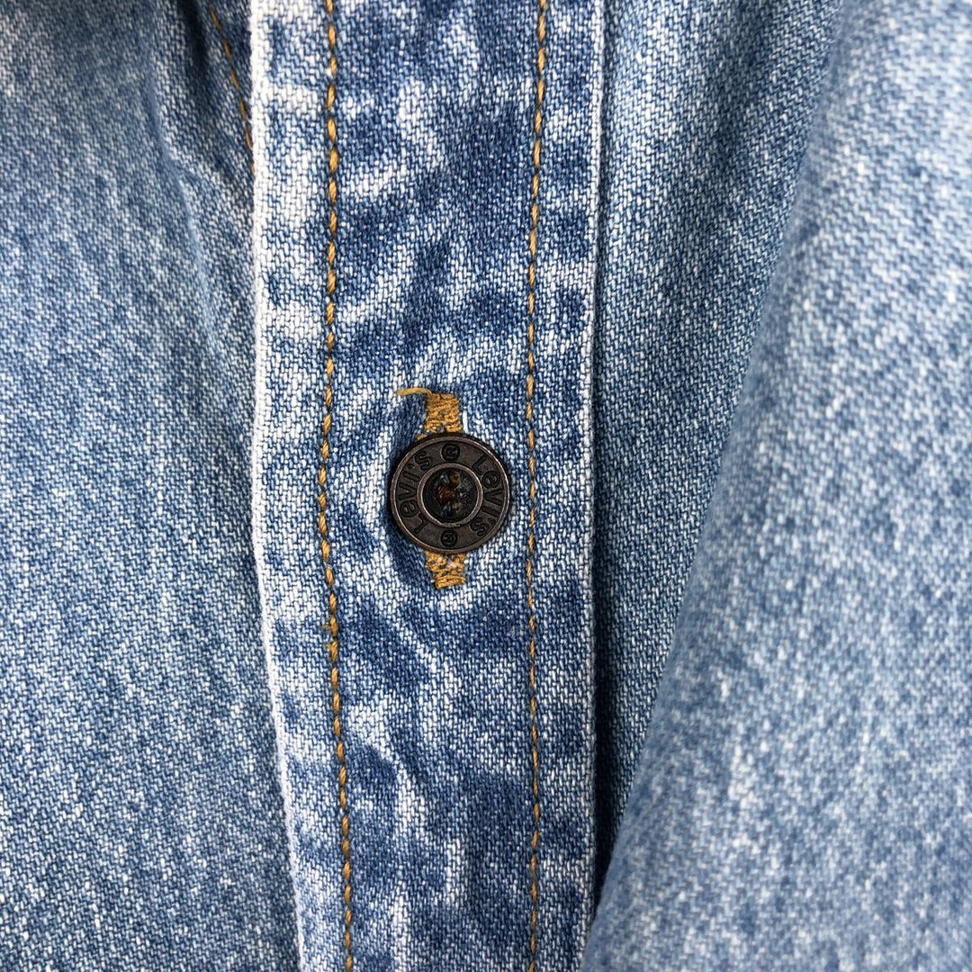 90'S Levi's Long Sleeve Denim Shirt, Men's Size L, Vintage cotton blue type Vintage Second Hand