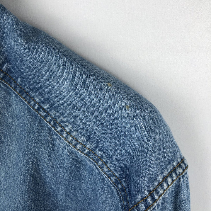 90'S Levi's Long Sleeve Denim Shirt, Men's Size L, Vintage cotton blue type Vintage Second Hand
