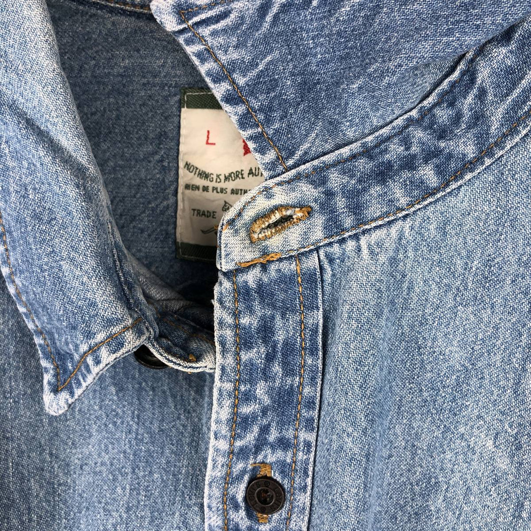 90'S Levi's Long Sleeve Denim Shirt, Men's Size L, Vintage cotton blue type Vintage Second Hand