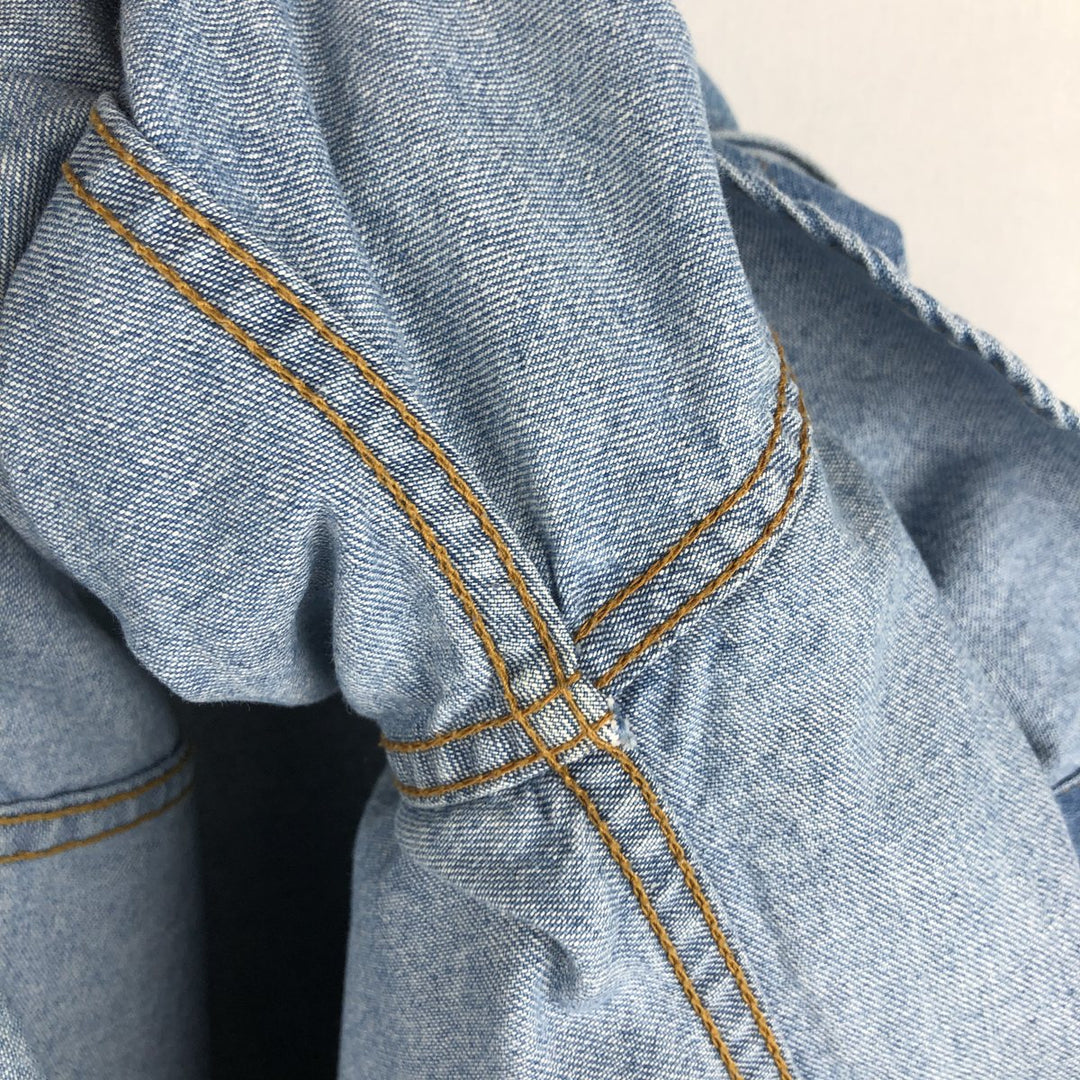 90'S Levi's Long Sleeve Denim Shirt, Men's Size L, Vintage cotton blue type Vintage Second Hand