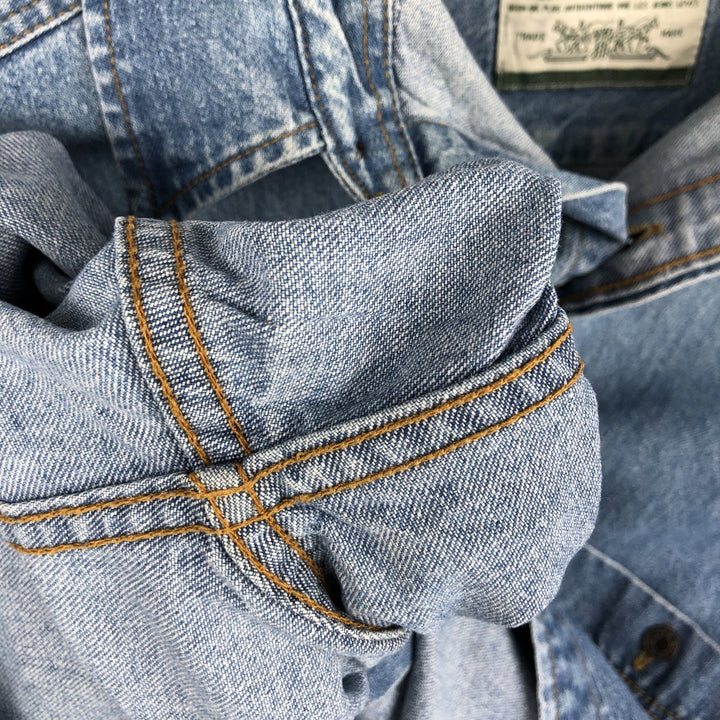 90'S Levi's Long Sleeve Denim Shirt, Men's Size L, Vintage cotton blue type Vintage Second Hand