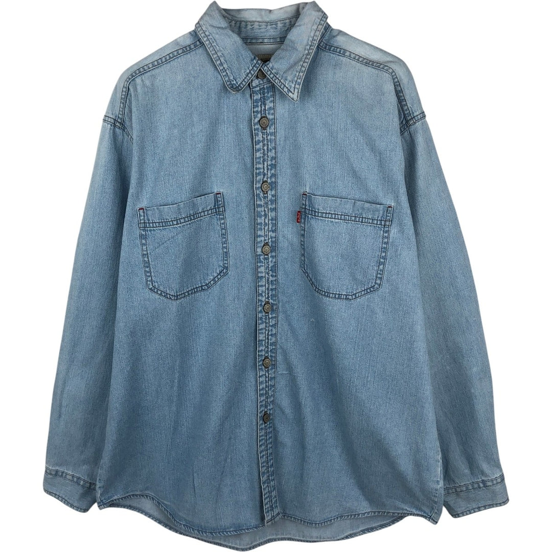 ~2000'S Levi's RED TAB Long-Sleeve Denim Shirt, Men's Size L (approx.) cotton Blue type light blue Vintage Second Hand