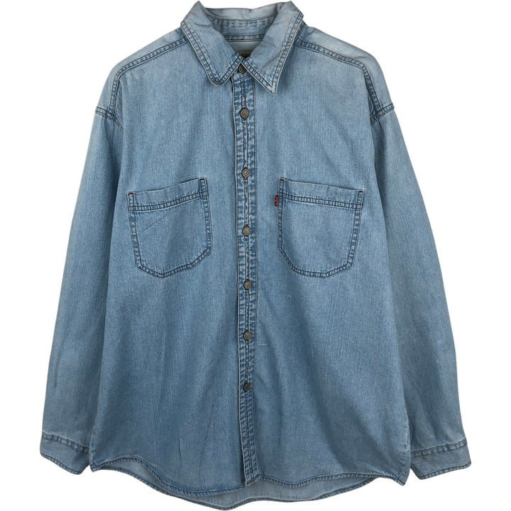~2000'S Levi's RED TAB Long-Sleeve Denim Shirt, Men's Size L (approx.) cotton Blue type light blue Vintage Second Hand