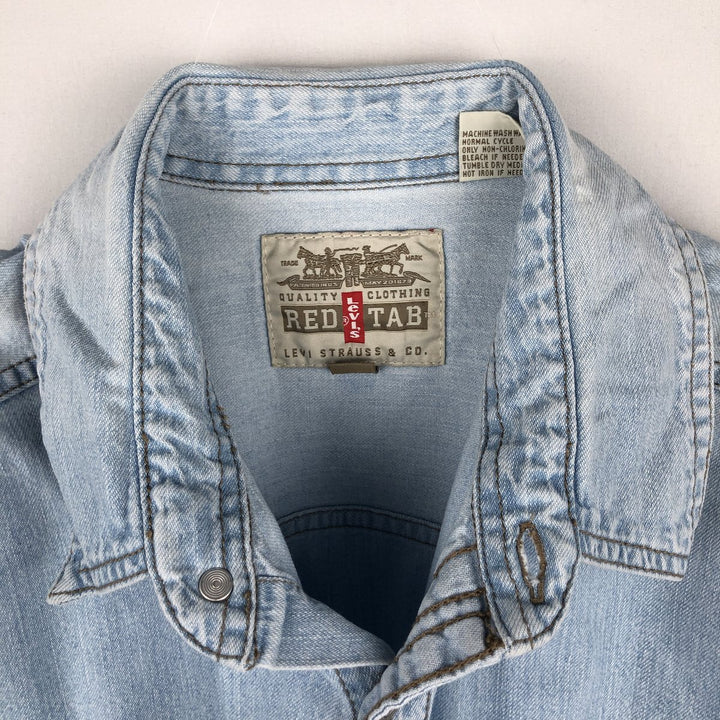 ~2000'S Levi's RED TAB Long-Sleeve Denim Shirt, Men's Size L (approx.) cotton Blue type light blue Vintage Second Hand