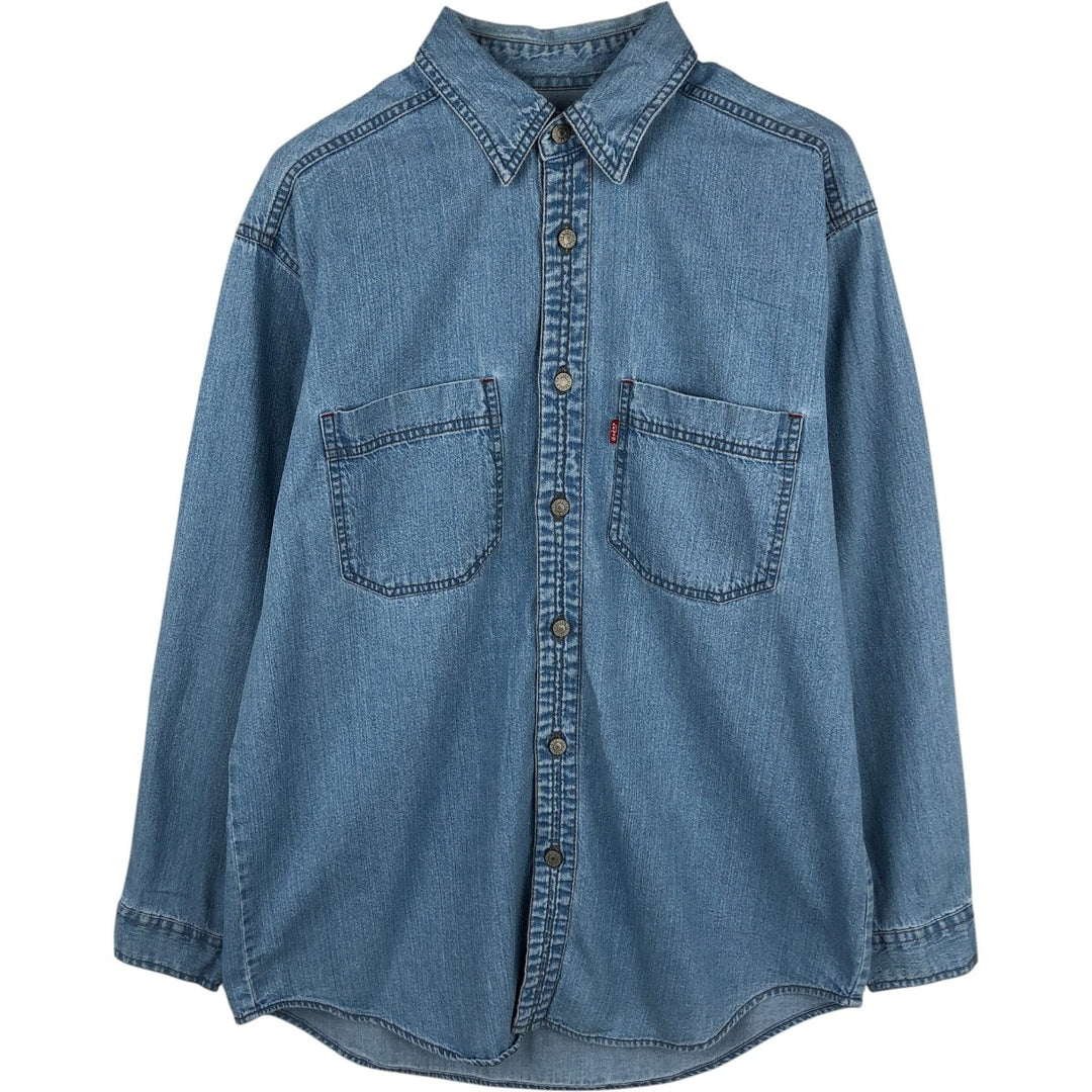 ~2000'S Levi's RED TAB Long-Sleeve Denim Shirt, Men's Size M (approx.) cotton Blue type light blue Vintage Second Hand