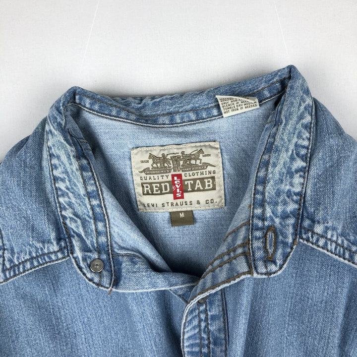 ~2000'S Levi's RED TAB Long-Sleeve Denim Shirt, Men's Size M (approx.) cotton Blue type light blue Vintage Second Hand