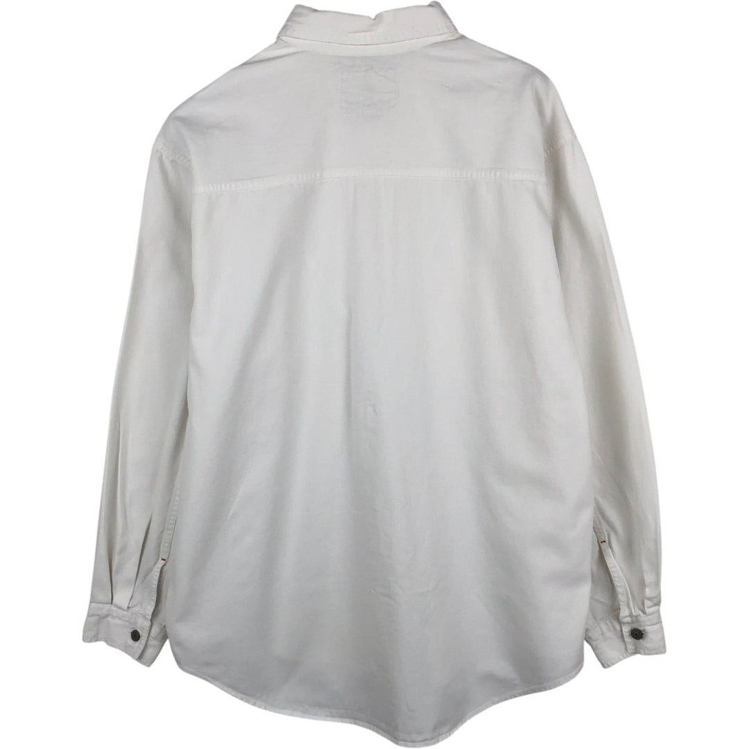 ~2000'S Levi's RED TAB Long-Sleeve White Denim Shirt, Men's Size L (approx.) cotton white type Vintage Second Hand