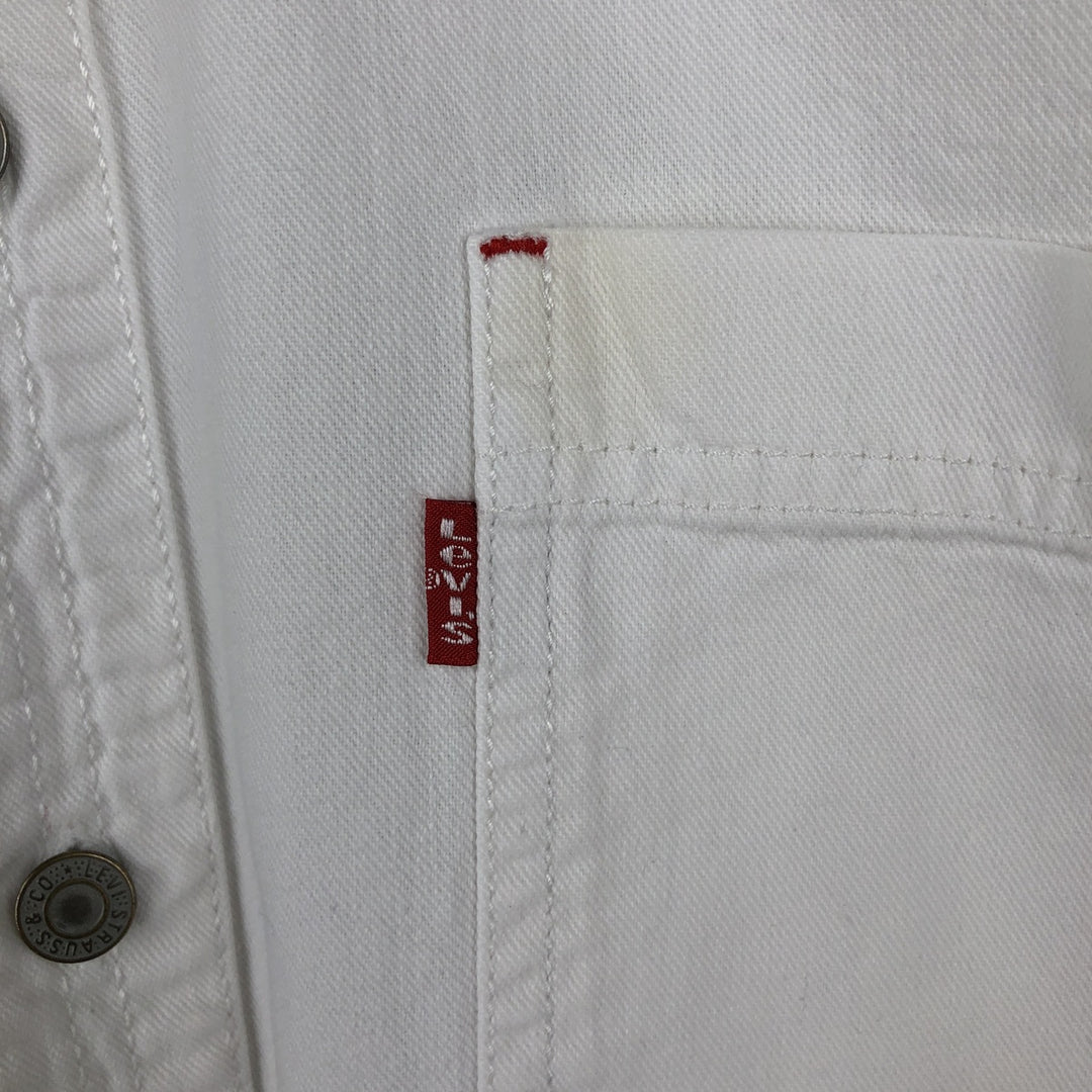 ~2000'S Levi's RED TAB Long-Sleeve White Denim Shirt, Men's Size L (approx.) cotton white type Vintage Second Hand