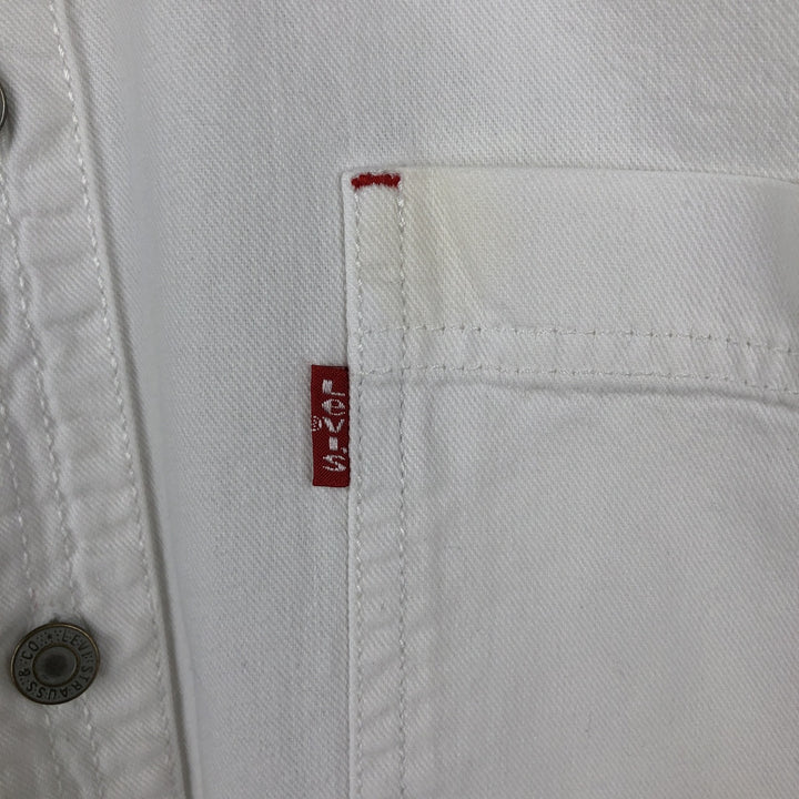 ~2000'S Levi's RED TAB Long-Sleeve White Denim Shirt, Men's Size L (approx.) cotton white type Vintage Second Hand