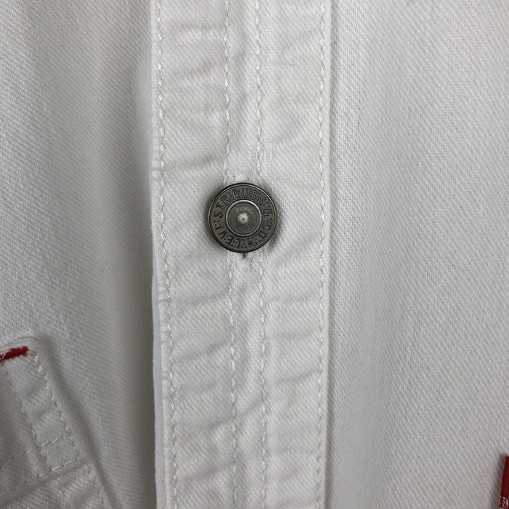 ~2000'S Levi's RED TAB Long-Sleeve White Denim Shirt, Men's Size L (approx.) cotton white type Vintage Second Hand