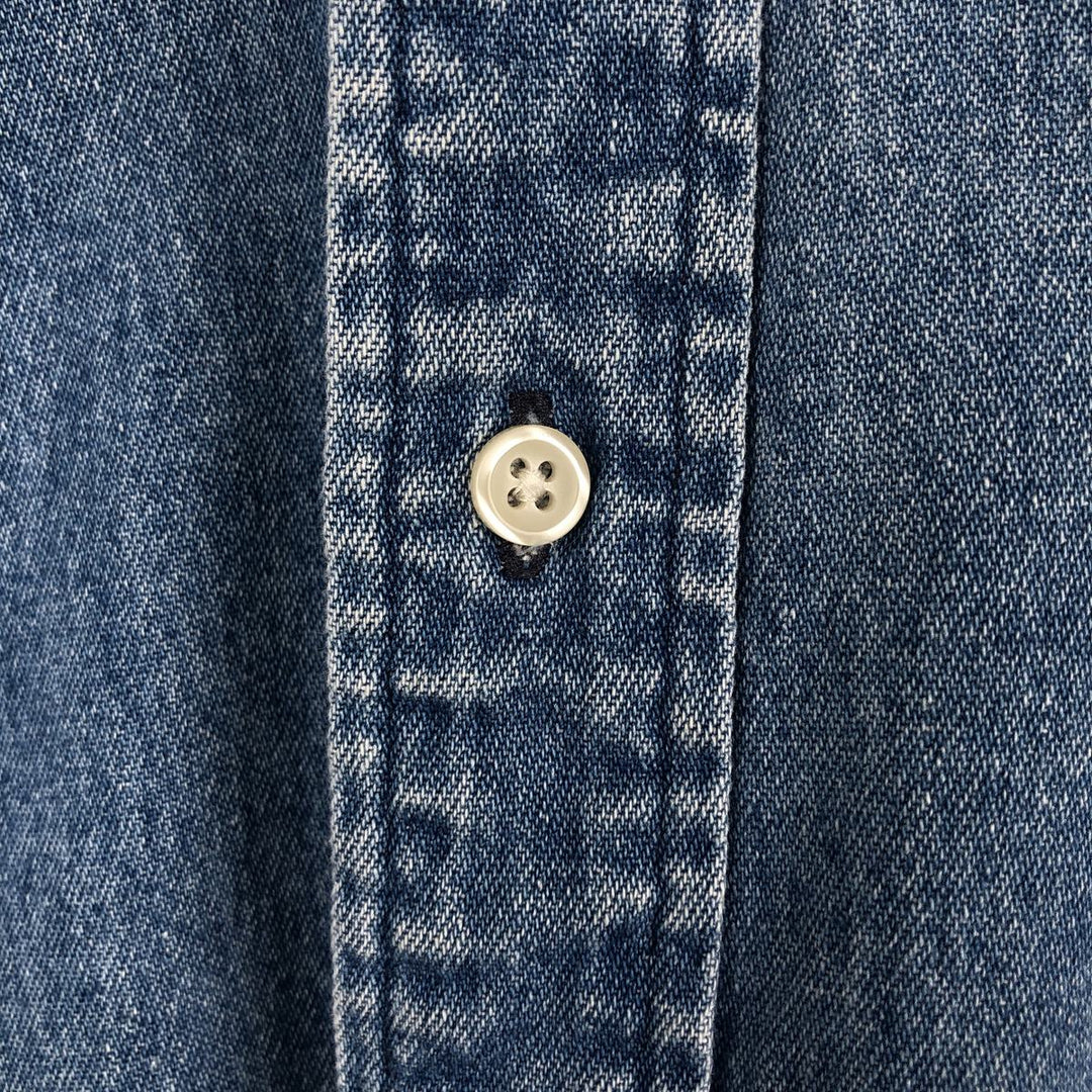 Ralph Lauren BLAKE Long-Sleeve Button-Down Denim Shirt, Men's Size L (approx.) cotton blue type Vintage Second Hand