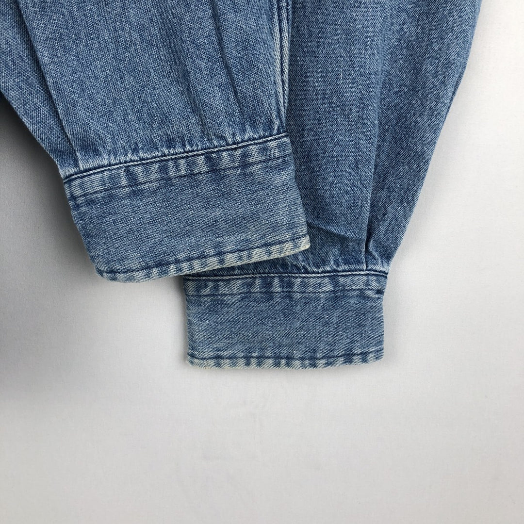 Ralph Lauren BLAKE Long-Sleeve Button-Down Denim Shirt, Men's Size L (approx.) cotton blue type Vintage Second Hand