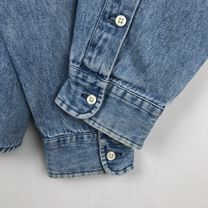 Ralph Lauren BLAKE Long-Sleeve Button-Down Denim Shirt, Men's Size L (approx.) cotton blue type Vintage Second Hand