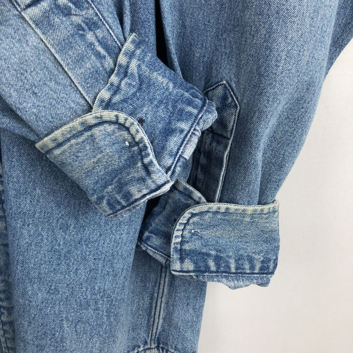 Ralph Lauren BLAKE Long-Sleeve Button-Down Denim Shirt, Men's Size L (approx.) cotton blue type Vintage Second Hand