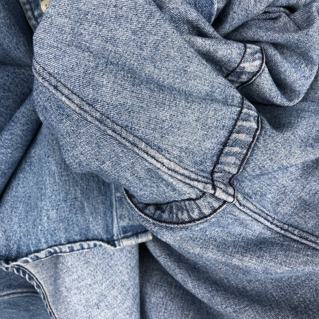 Ralph Lauren BLAKE Long-Sleeve Button-Down Denim Shirt, Men's Size L (approx.) cotton blue type Vintage Second Hand