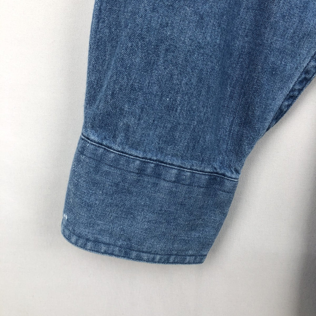 80'S Ralph Lauren CHAPS long sleeve button down denim shirt men's size L vintage cotton blue type Vintage Second Hand