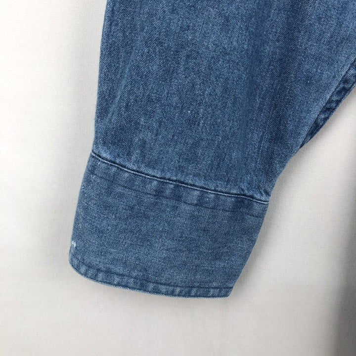 80'S Ralph Lauren CHAPS long sleeve button down denim shirt men's size L vintage cotton blue type Vintage Second Hand