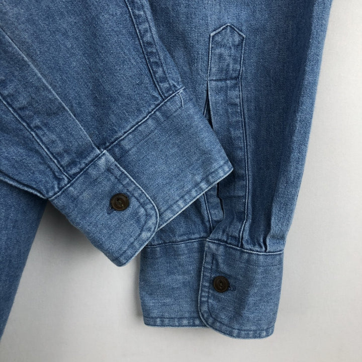 80'S Ralph Lauren CHAPS long sleeve button down denim shirt men's size L vintage cotton blue type Vintage Second Hand