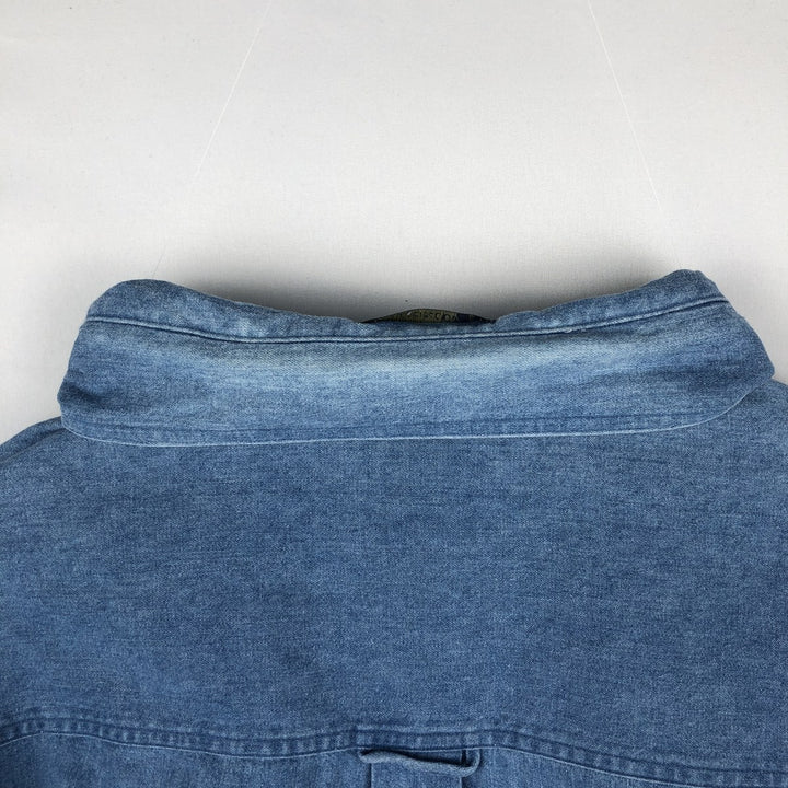 80'S Ralph Lauren CHAPS long sleeve button down denim shirt men's size L vintage cotton blue type Vintage Second Hand