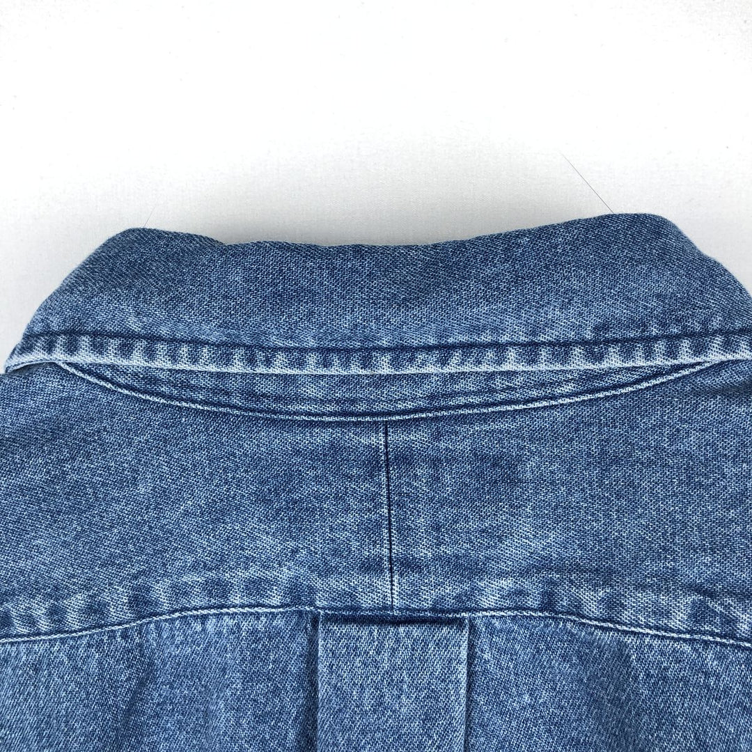 Ralph Lauren BLAKE Long-Sleeve Button-Down Denim Shirt, Men's Size L (approx.) cotton blue type Vintage Second Hand