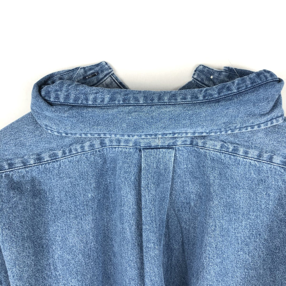 Ralph Lauren BLAKE Long-Sleeve Button-Down Denim Shirt, Men's Size L (approx.) cotton blue type Vintage Second Hand