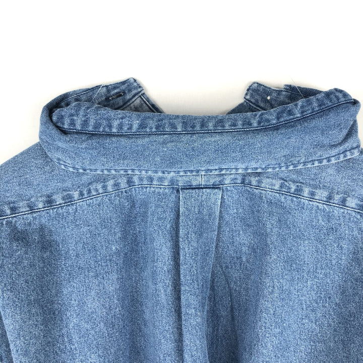 Ralph Lauren BLAKE Long-Sleeve Button-Down Denim Shirt, Men's Size L (approx.) cotton blue type Vintage Second Hand