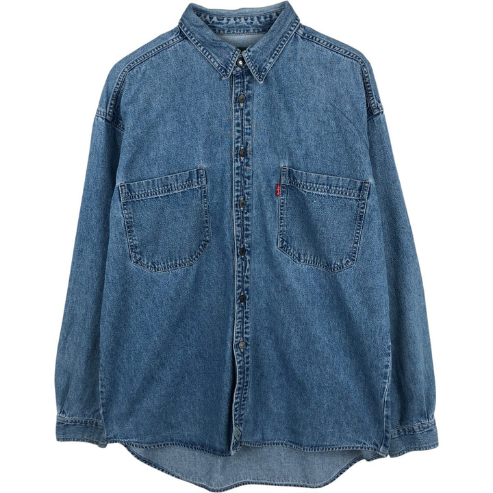 90'S Levi's Long Sleeve Denim Shirt, Men's Size L, Vintage cotton blue type Vintage Second Hand