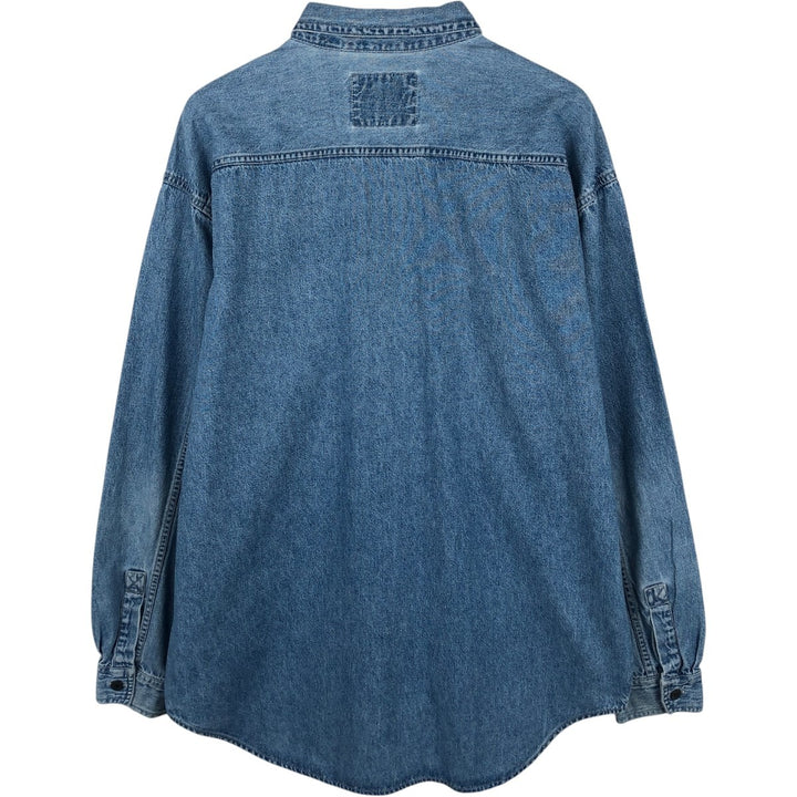 90'S Levi's Long Sleeve Denim Shirt, Men's Size L, Vintage cotton blue type Vintage Second Hand