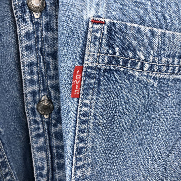 90'S Levi's Long Sleeve Denim Shirt, Men's Size L, Vintage cotton blue type Vintage Second Hand