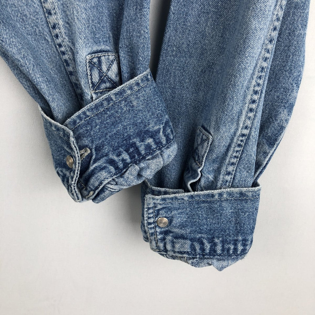 90'S Levi's Long Sleeve Denim Shirt, Men's Size L, Vintage cotton blue type Vintage Second Hand