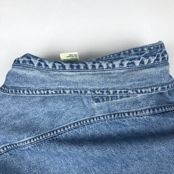 90'S Levi's Long Sleeve Denim Shirt, Men's Size L, Vintage cotton blue type Vintage Second Hand