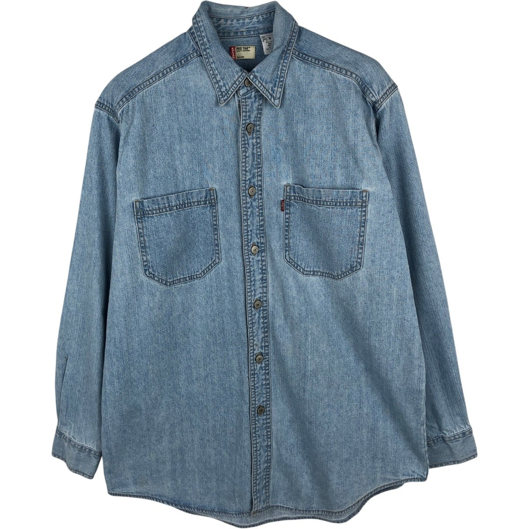 90s-00'S Levi's RED TAB Long-Sleeve Denim Shirt, Men's Size S (Equivalent), Vintage cotton Blue type light blue Vintage Second Hand