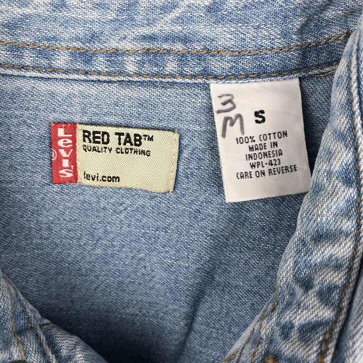 90s-00'S Levi's RED TAB Long-Sleeve Denim Shirt, Men's Size S (Equivalent), Vintage cotton Blue type light blue Vintage Second Hand
