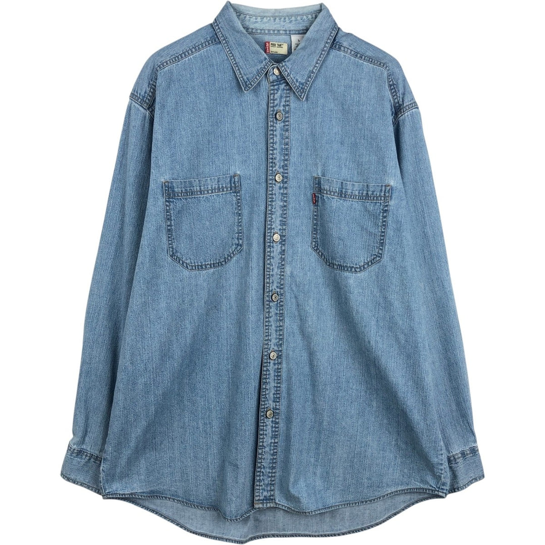 Levi's Red Tab Long Sleeve Denim Shirt, Men's Size L cotton blue type Vintage Second Hand