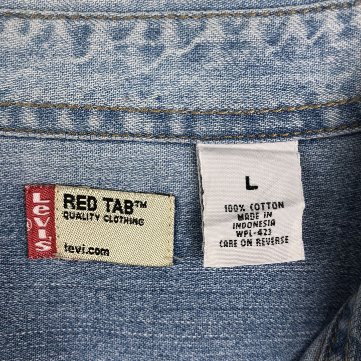 Levi's Red Tab Long Sleeve Denim Shirt, Men's Size L cotton blue type Vintage Second Hand