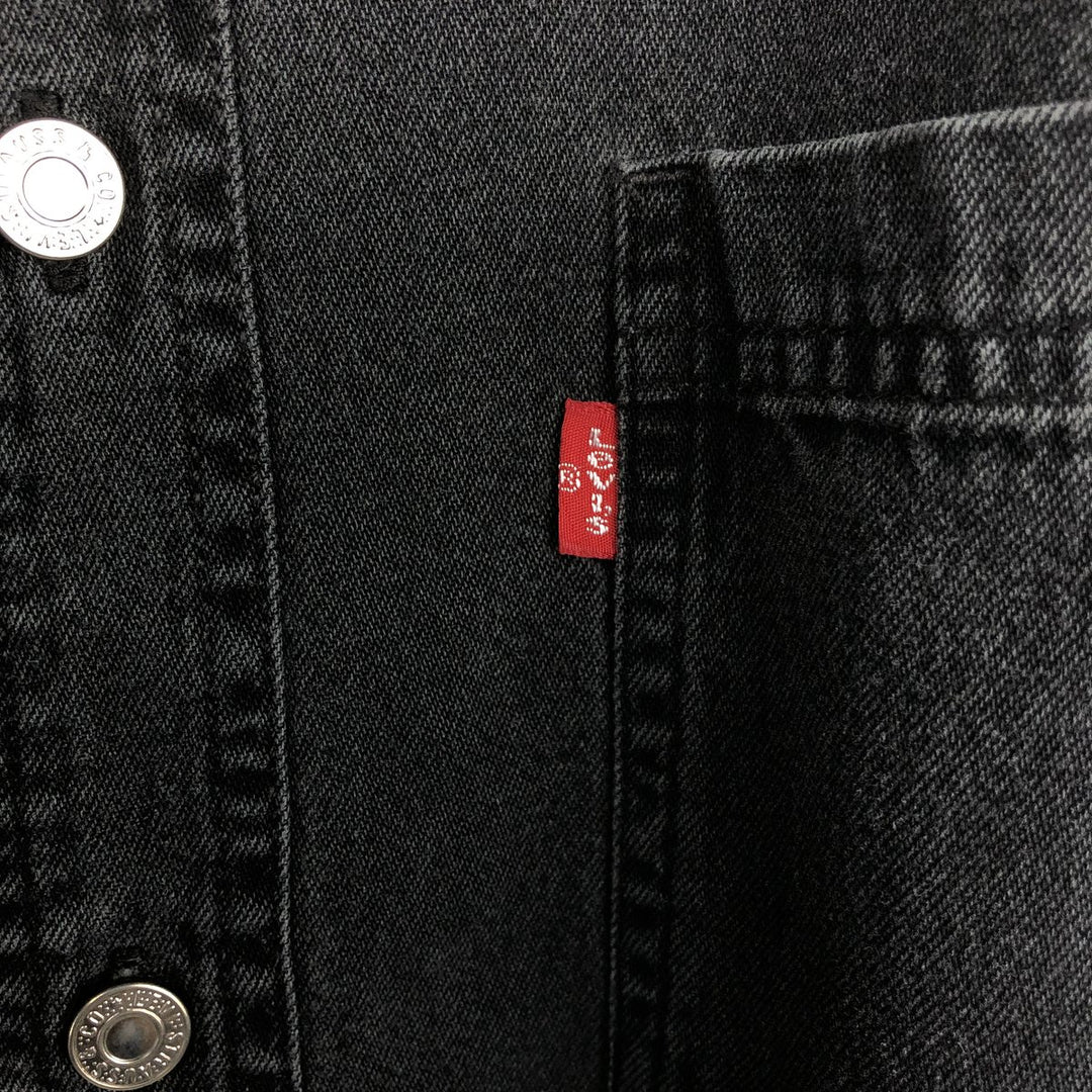 90s-00'S Levi's Loose Fit Long-Sleeve Black Denim Shirt, Men's Size M (Equivalent), Vintage cotton black type Vintage Second Hand