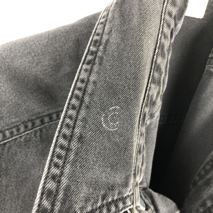90s-00'S Levi's Loose Fit Long-Sleeve Black Denim Shirt, Men's Size M (Equivalent), Vintage cotton black type Vintage Second Hand