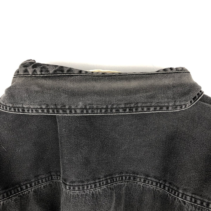 90s-00'S Levi's Loose Fit Long-Sleeve Black Denim Shirt, Men's Size M (Equivalent), Vintage cotton black type Vintage Second Hand
