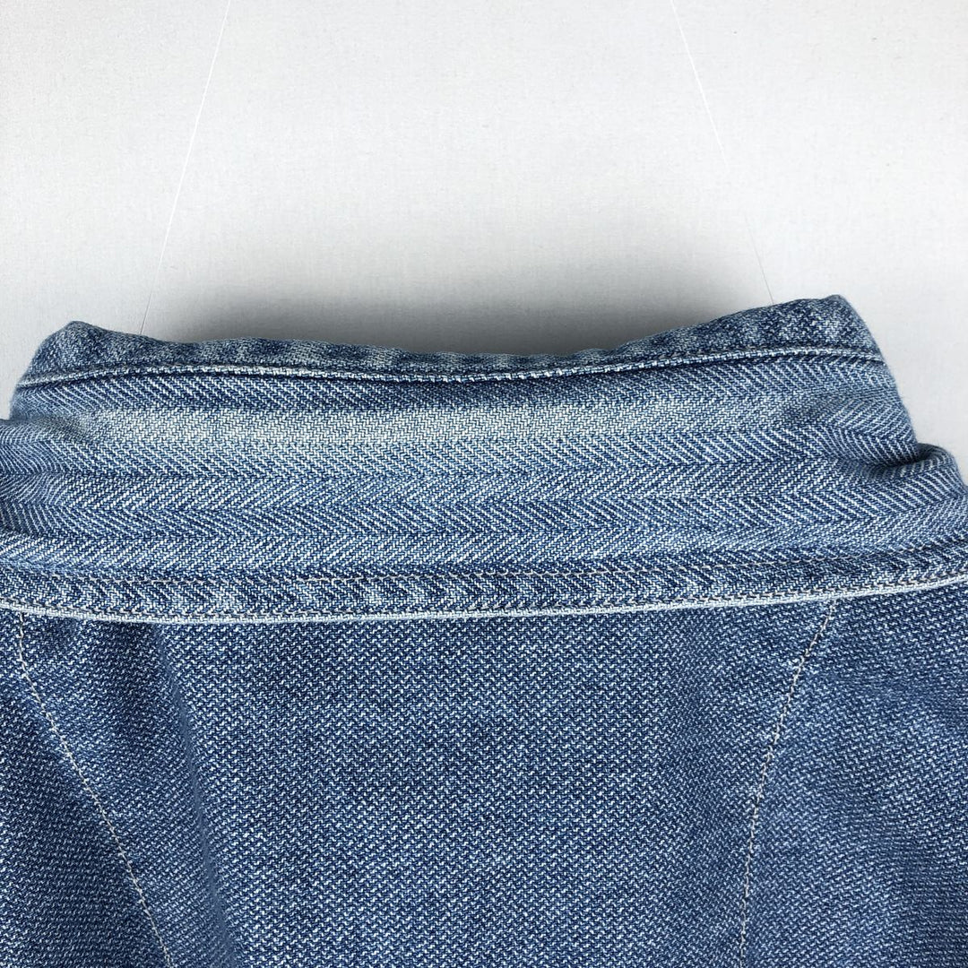 90'S Levi's Herringbone Long-Sleeve Denim Shirt, Boxy Shirt, Men's Size L (Equivalent), Vintage cotton blue type Vintage Second Hand