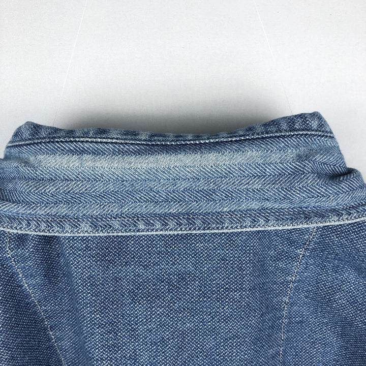 90'S Levi's Herringbone Long-Sleeve Denim Shirt, Boxy Shirt, Men's Size L (Equivalent), Vintage cotton blue type Vintage Second Hand