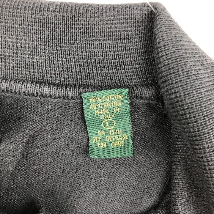 EMBASSY ROW Polo Knit Sweater, Made in Italy, Men's Size L (equivalent), Rib Knit cotton black type Vintage Second Hand